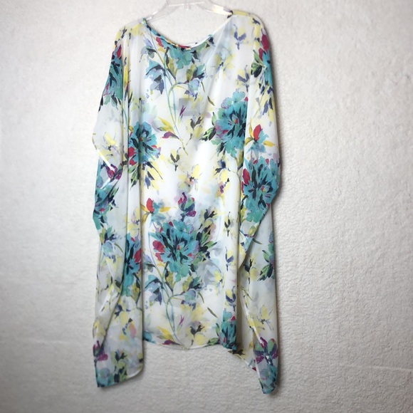 NWT St. John Womens Floral Silk R12MQ01 Swim Cover Size 4 - Picture 7 of 7